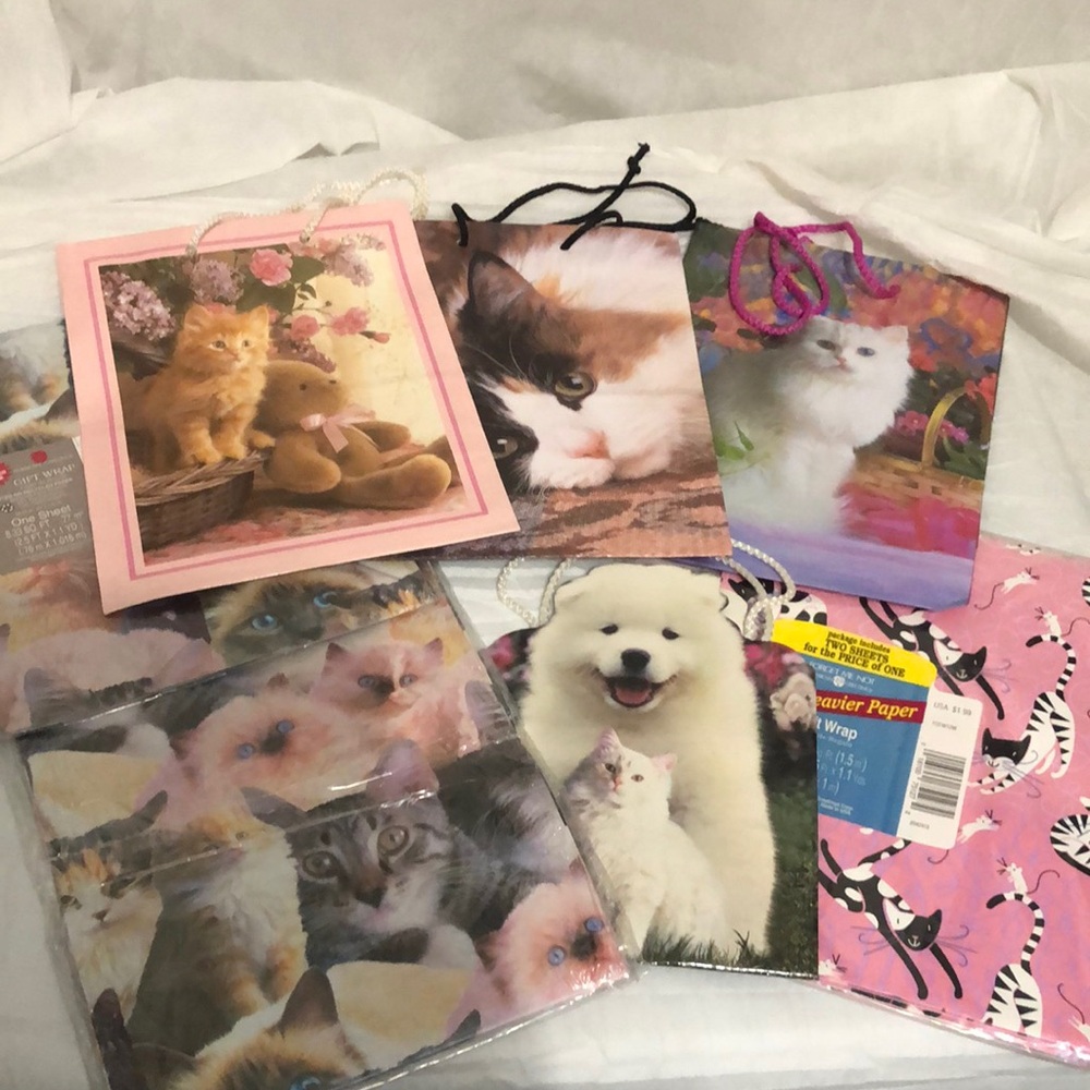 Animal Print Gift Bags and Paper bundle of 7 items